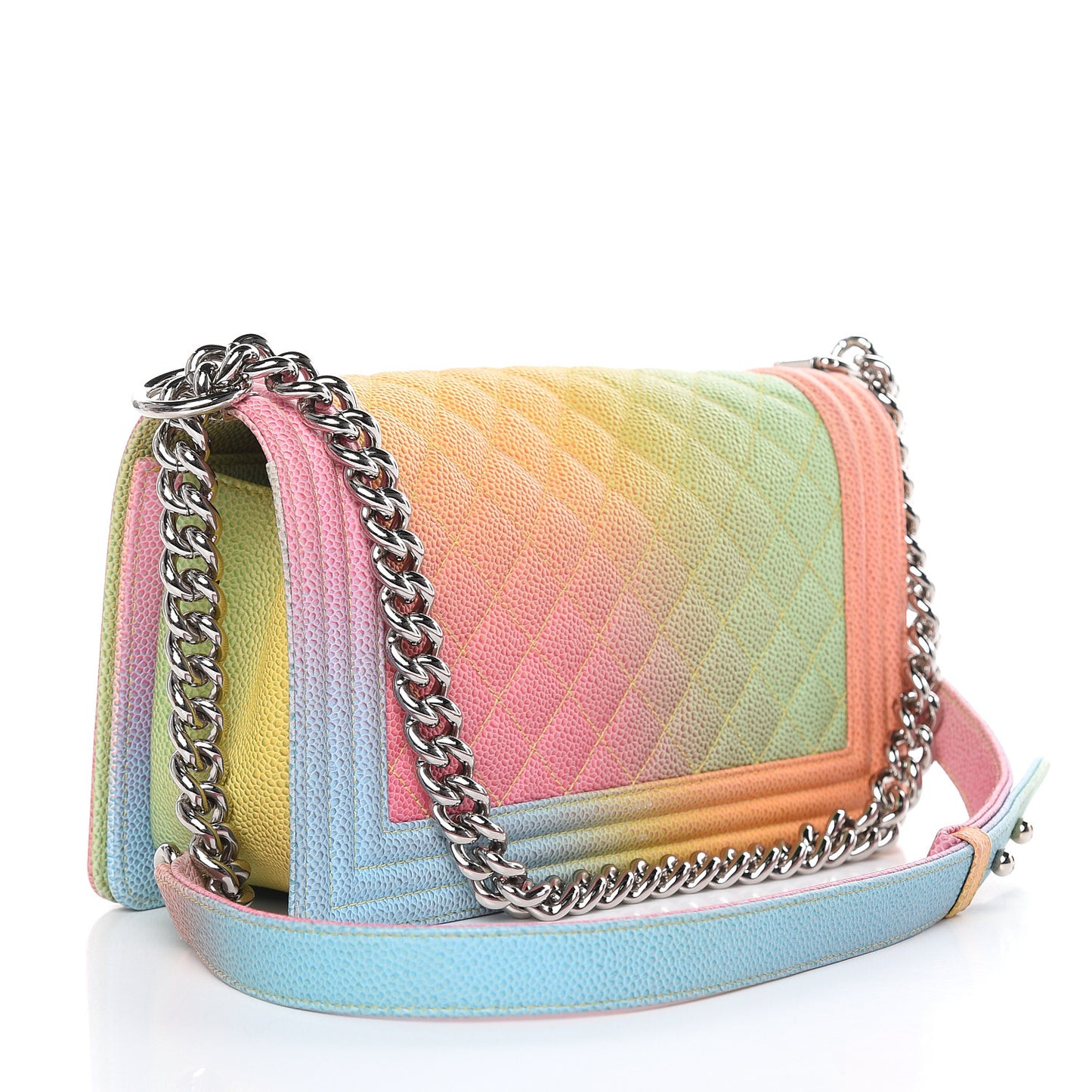 Caviar Quilted Medium Cuba Rainbow Boy Flap Multicolor