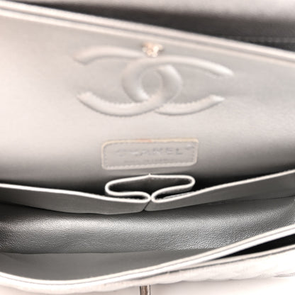 Chanel Metallic Caviar Quilted Medium Double Flap Silver 5 of 10