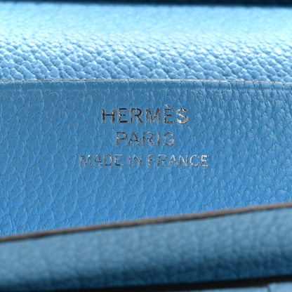 Hermes Chevre Mysore Bearn Gusset Wallet Celeste 6 of 15