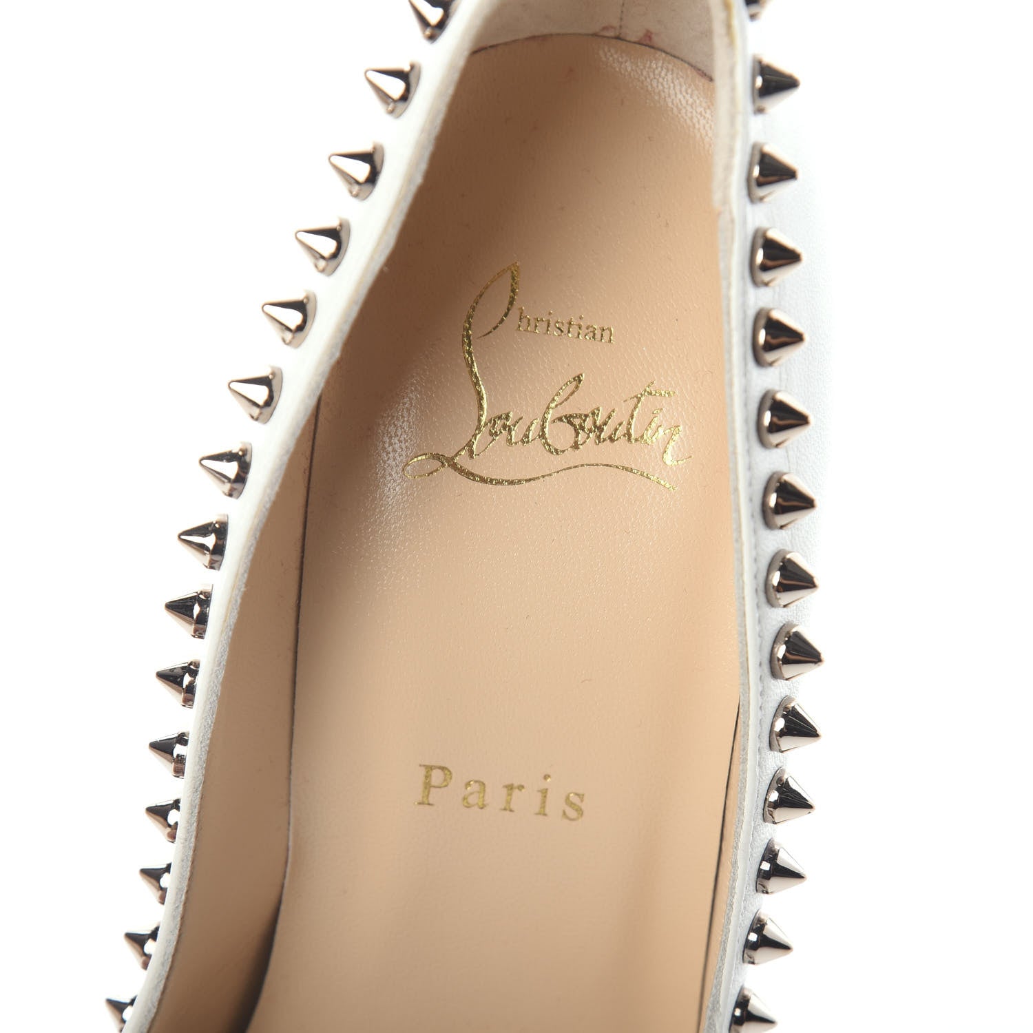 Christian Louboutin Kid Specchio Dorispiky 100 Pumps 37 Neige Colombe 5 of 7