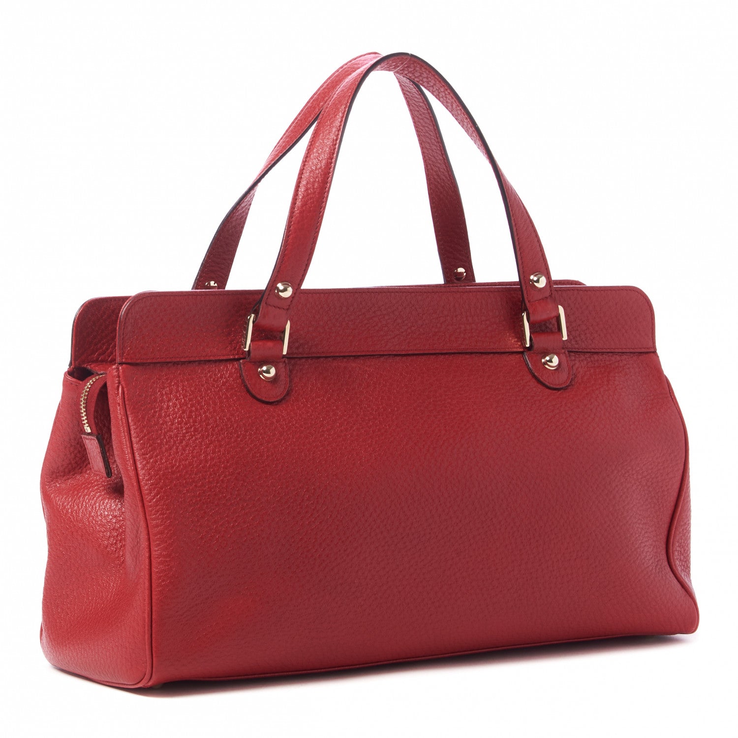 Gucci Calfskin Blondie Web Satchel Red 2 of 9