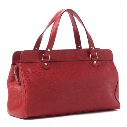 Gucci Calfskin Blondie Web Satchel Red 2 of 9