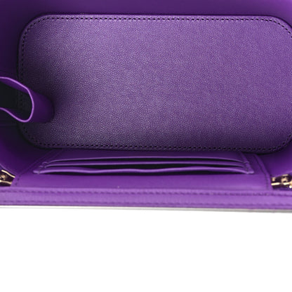Chanel Lambskin Quilted Small Top Handle Vanity Case With Chain Purple 5 of 11