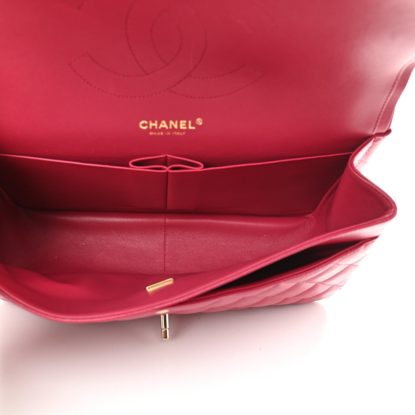 Caviar Quilted Jumbo Double Flap Dark Pink