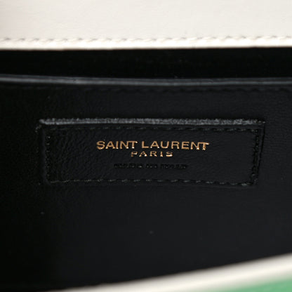 Saint Laurent Grain De Poudre Small Classic Monogram Shapes Print Kate Satchel White 7 of 10