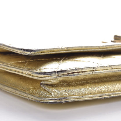 Chanel Metallic Aged Calfskin Reissue Wallet On Chain WOC Gold 14 of 18