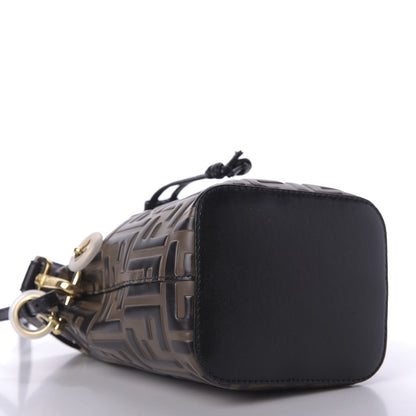 Fendi Vitello Liberty F is Fendi Bi-Color FF 1974 Embossed Mini Mon Tresor Bucket Bag Maya Black 4 of 9