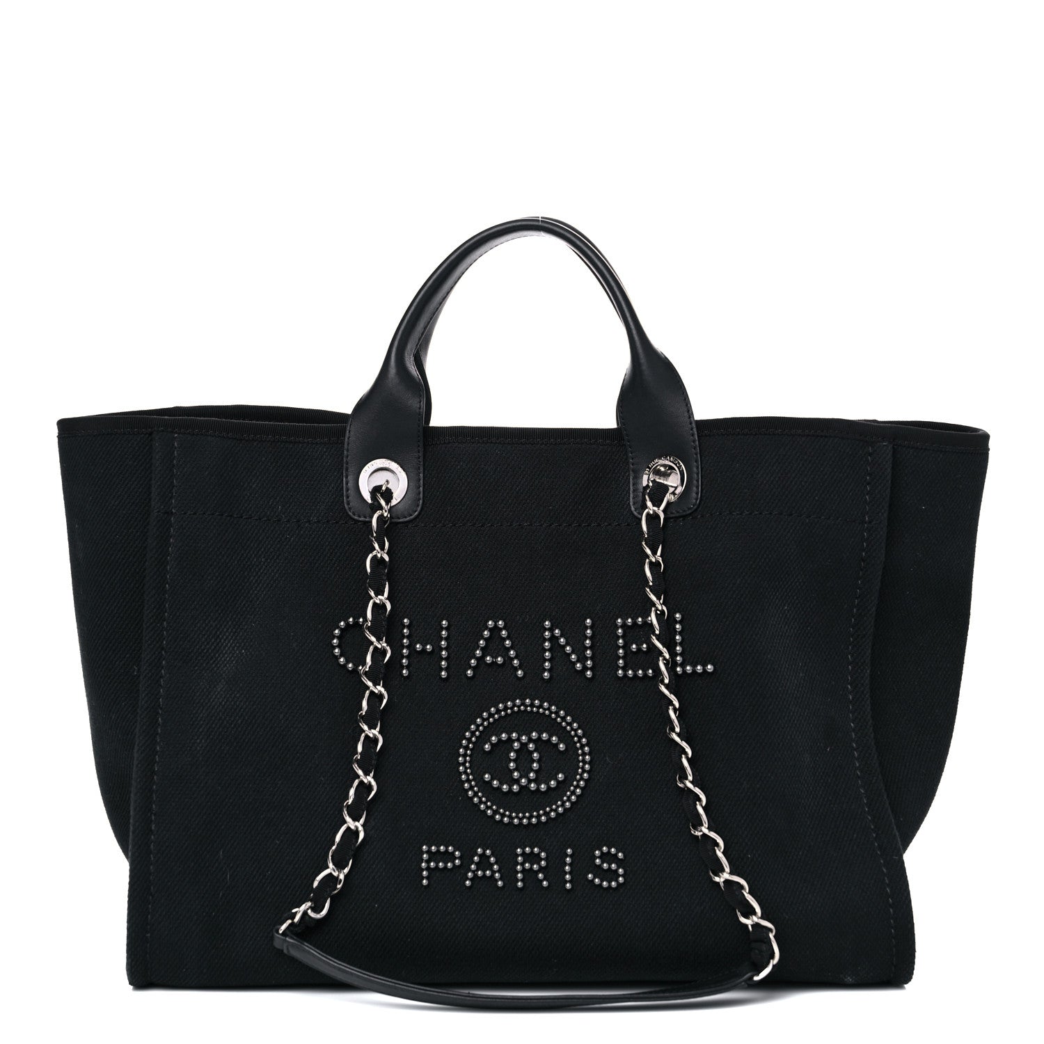 Chanel Canvas Pearl Medium Deauville Tote Black 1 of 17