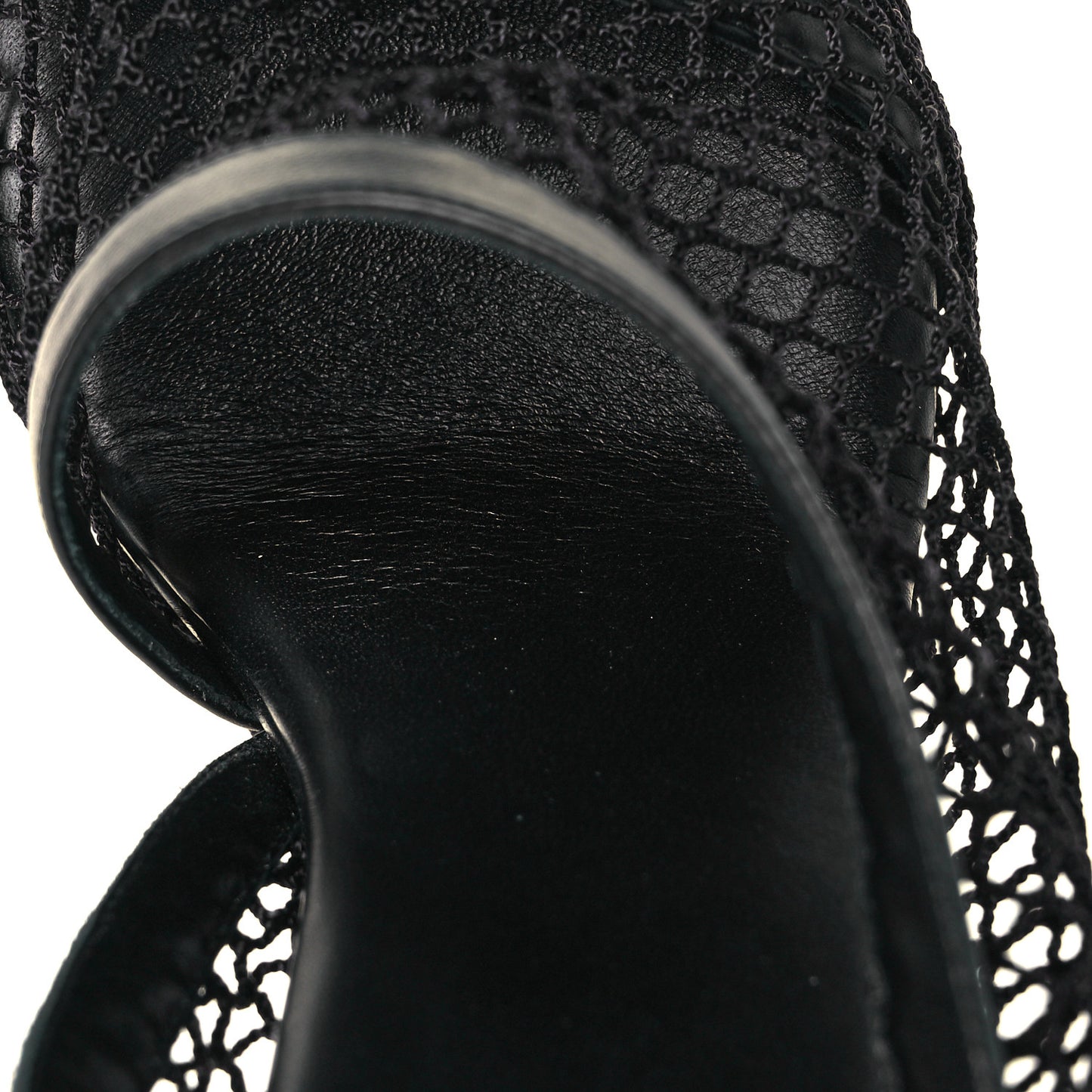 Mesh Nappa Chunky Chain Sandals 39 Black