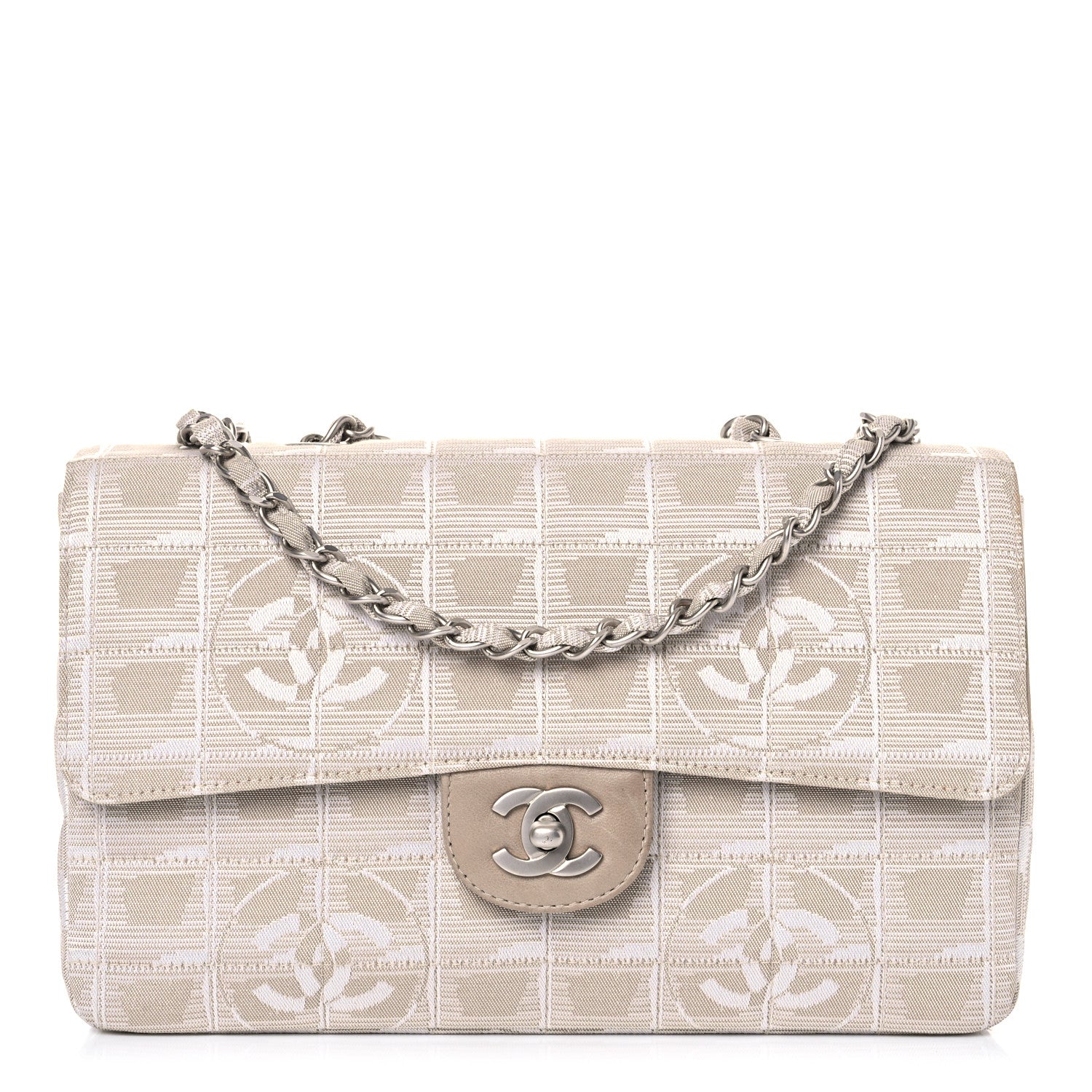 Chanel Nylon Medium Travel Flap Light Beige 1 of 11