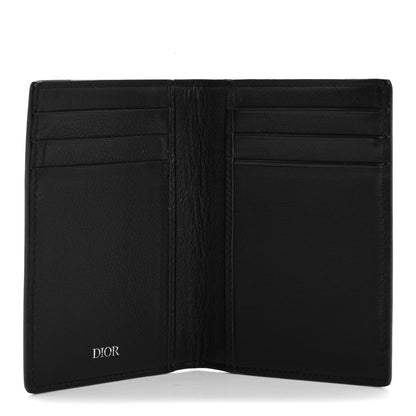 Christian Dior Calfskin Perforated Oblique Bi-Fold Card Holder Black 5 of 8