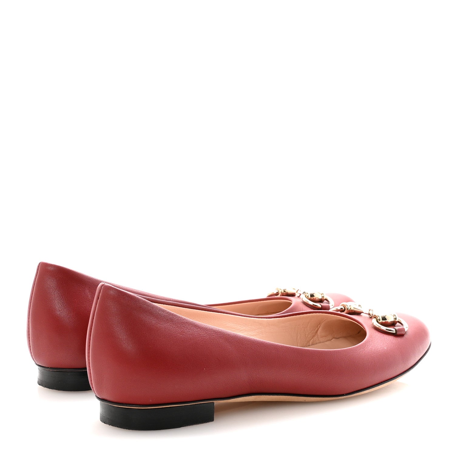 Gucci Calfskin Horsebit Ballerina Flats 35.5 Red 5 of 9