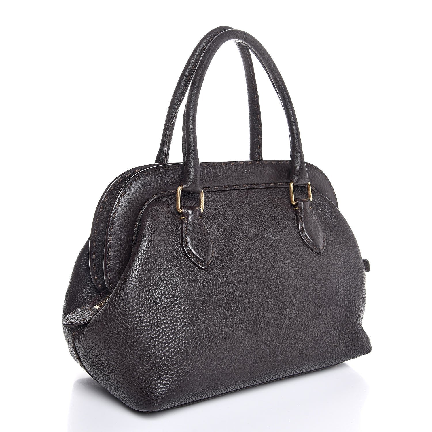 Fendi Cuoio Romano Selleria Adele 1328 Bag Moro 3 of 7