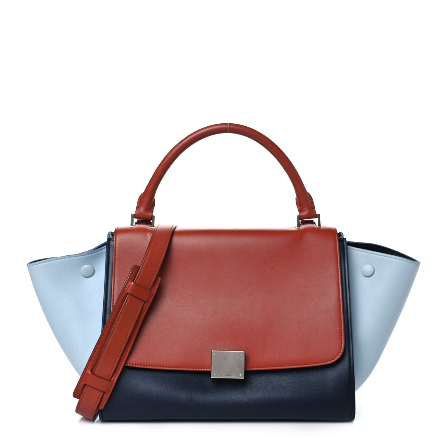 Celine Smooth Calfskin Small Tri-Color Trapeze Pale Blue 1 of 9