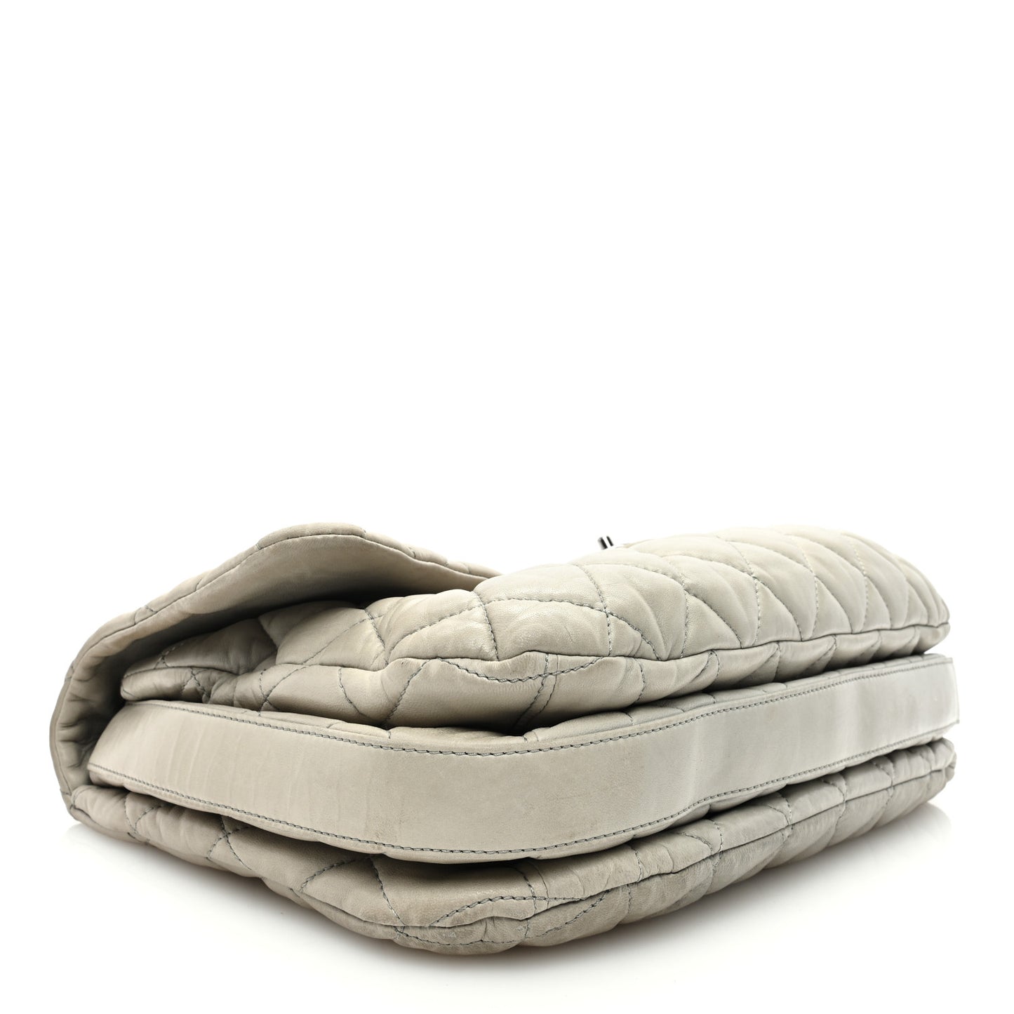 Lambskin Maxi Quilted Chanel 3 Flap Bag Grey