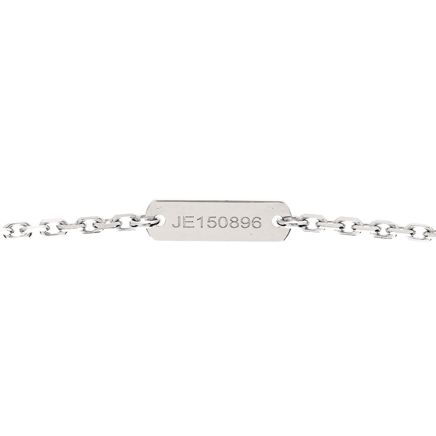 18K White Gold Mother of Pearl Vintage Alhambra Pendant Necklace