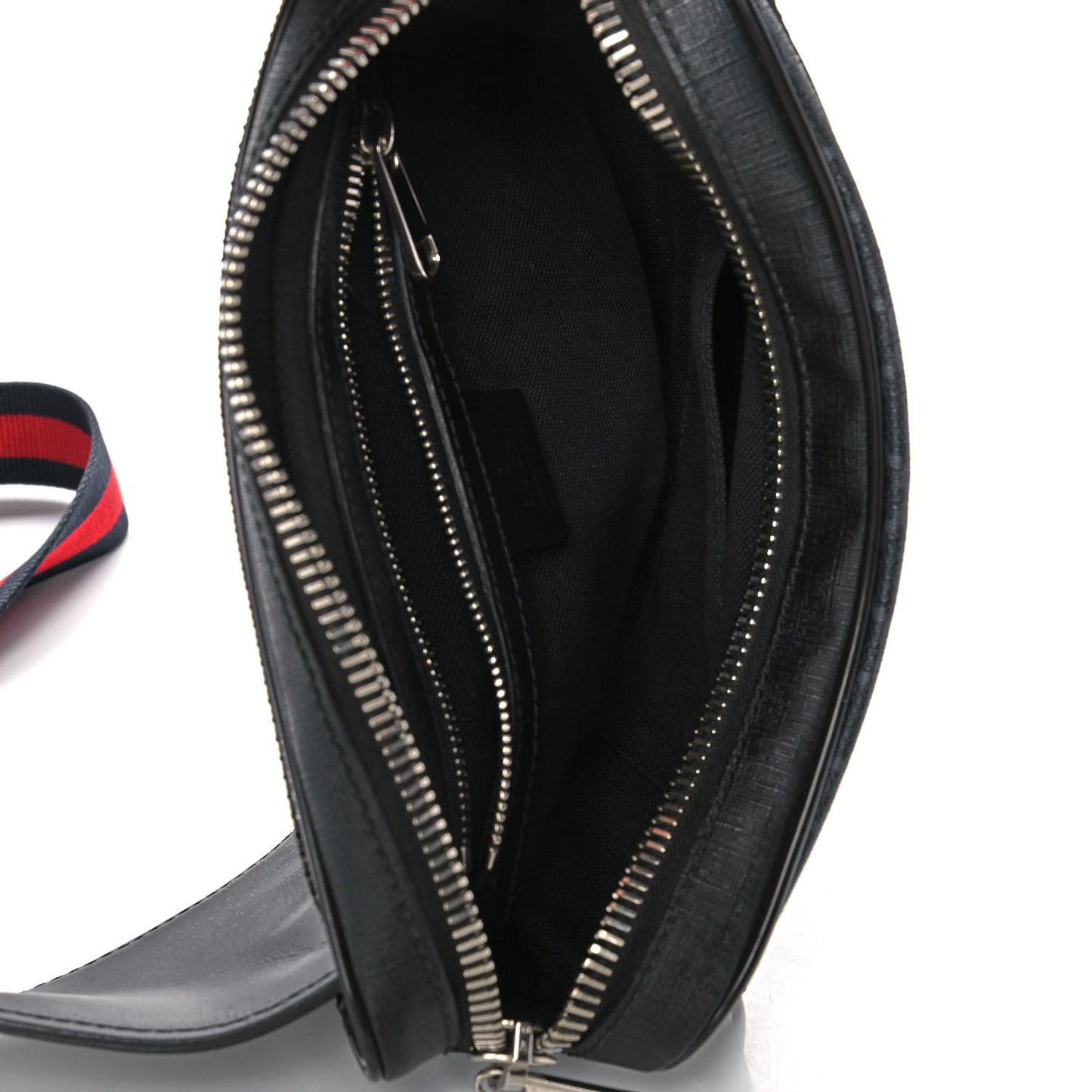 Soft GG Supreme Monogram Web Belt Bag Black Grey