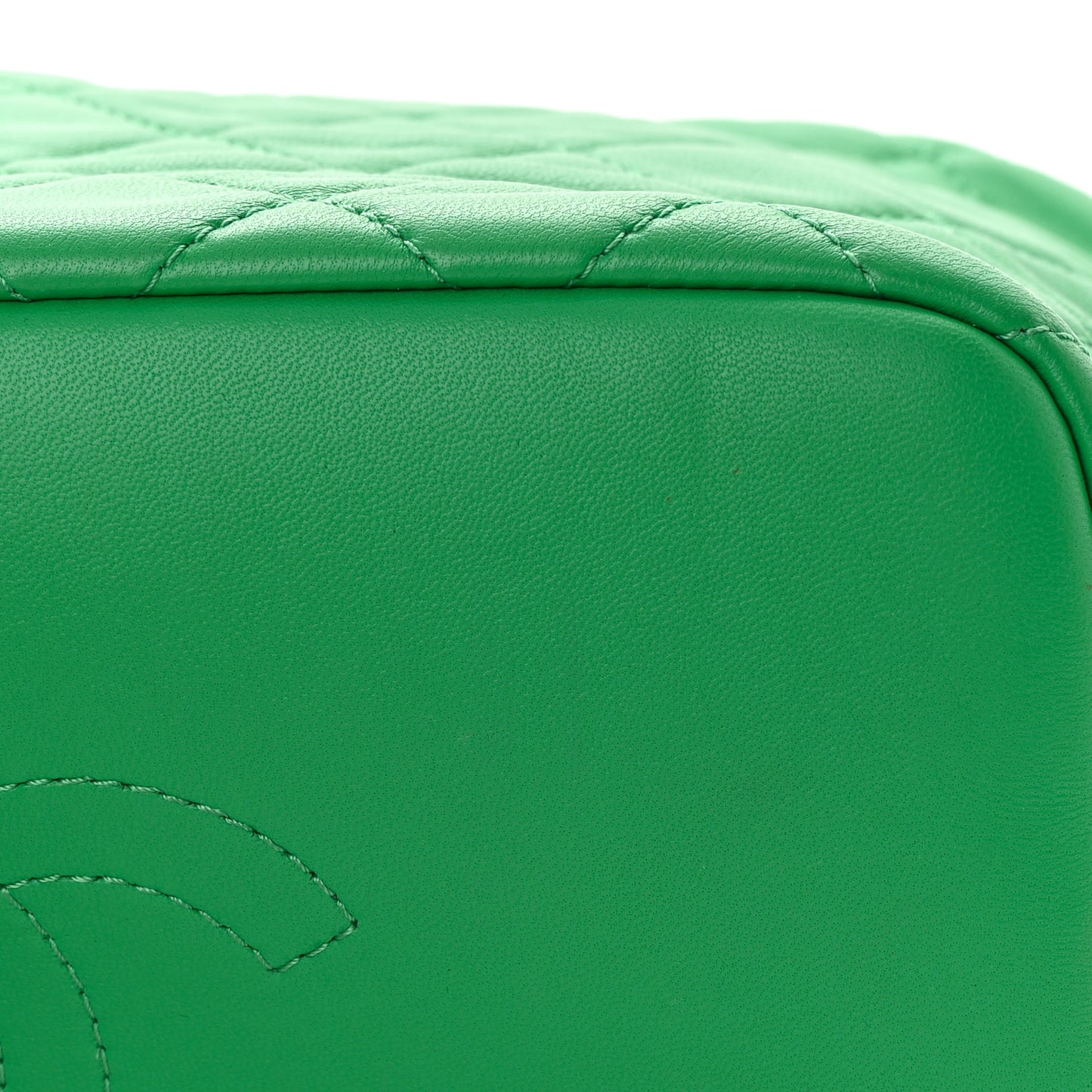 Lambskin Quilted Large Perfect Meeting Hobo Green