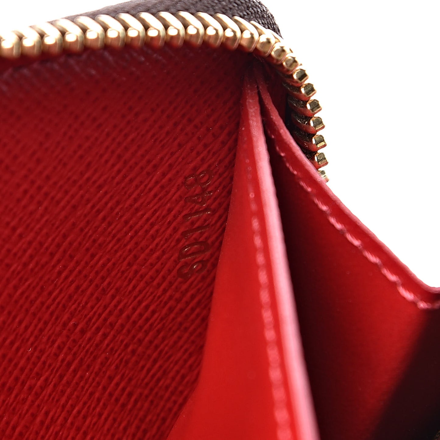 Damier Ebene Clemence Wallet Cherry