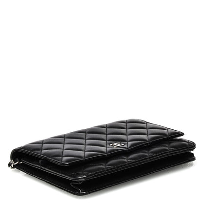 Chanel Lambskin Quilted Wallet On Chain WOC Black 4 of 8