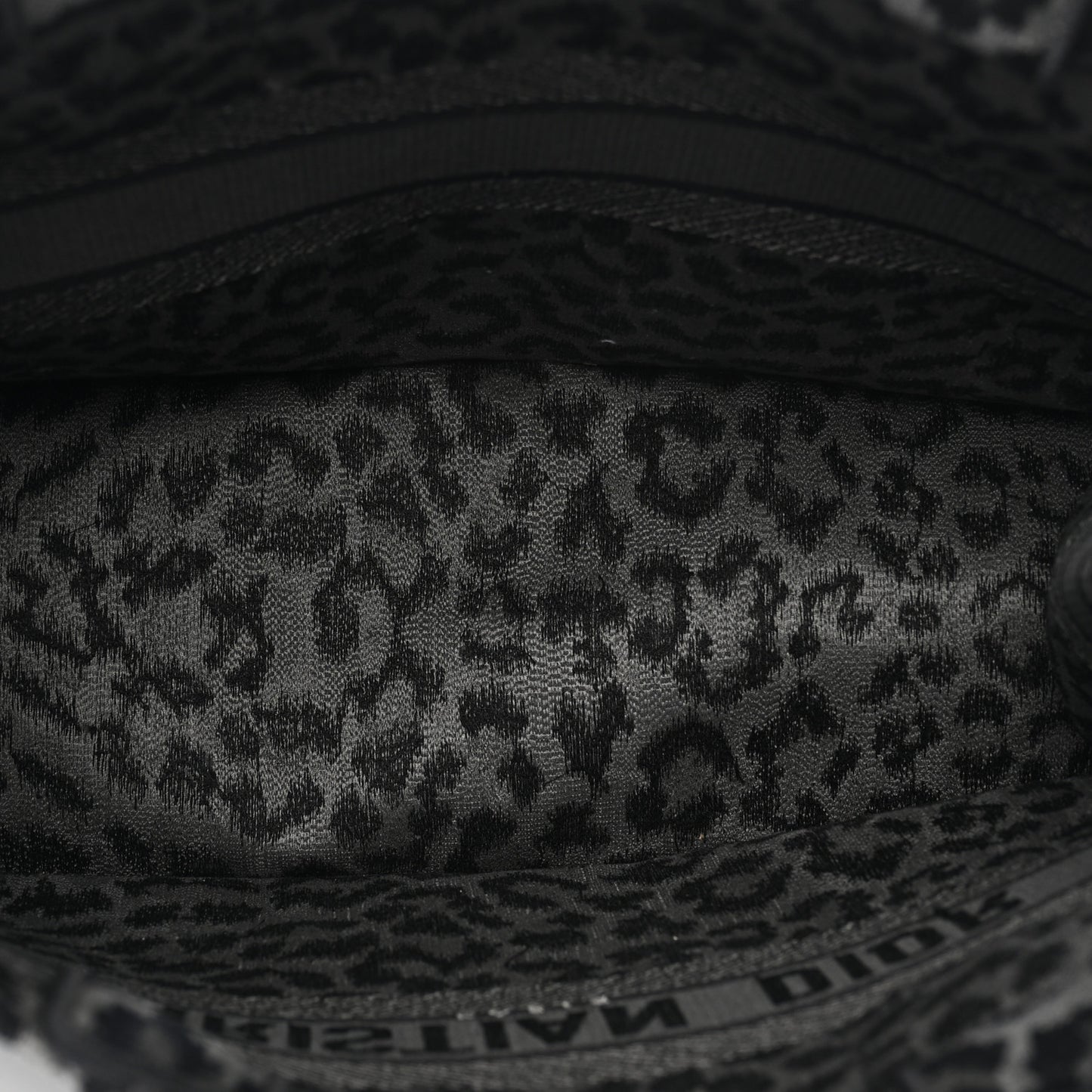 Canvas Mizza Embroidered Large Leopard Book Tote Grey