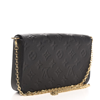Louis Vuitton Empreinte Pochette Felicie Chain Wallet Black 3 of 9