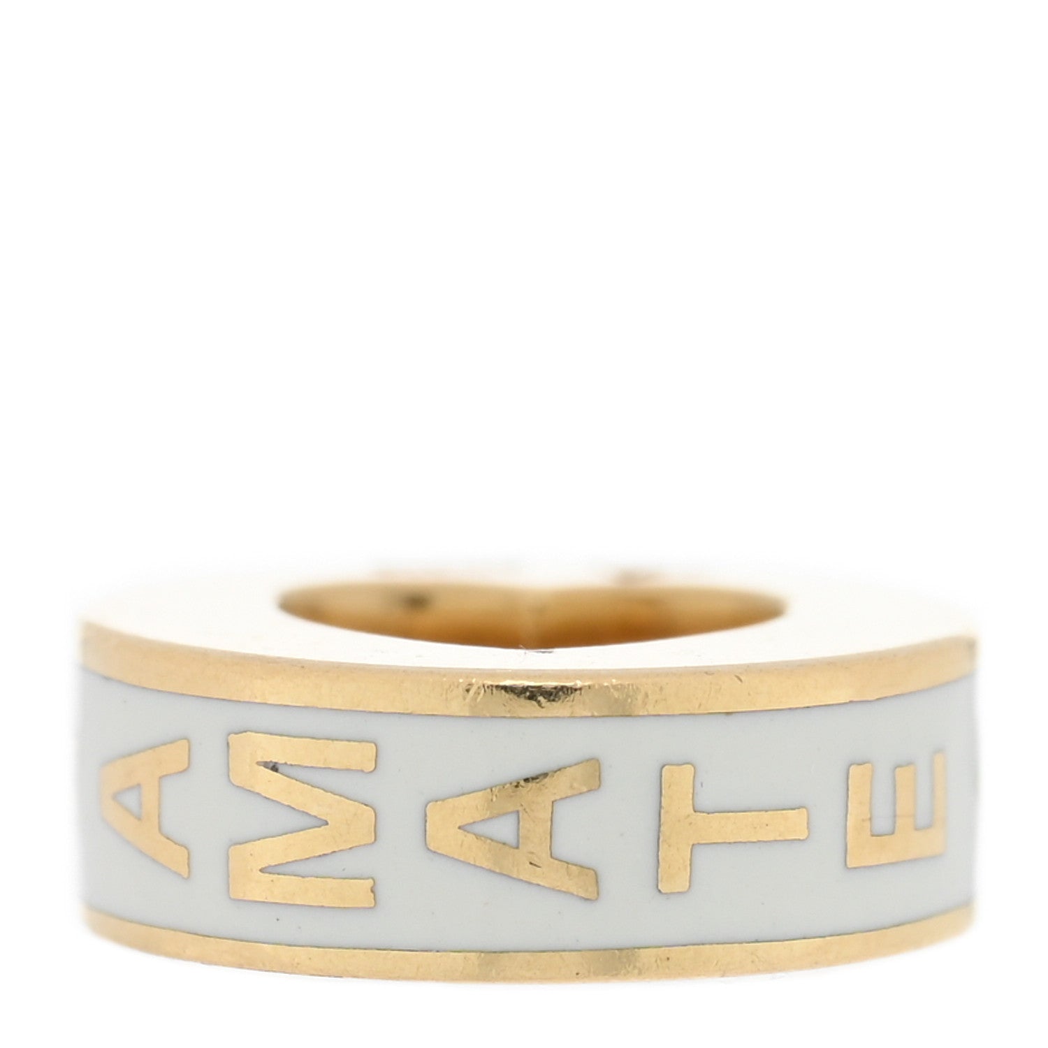 Foundrae 18K Yellow Gold Ceramic Amate Love Tenet Heart Beat White 1 of 3