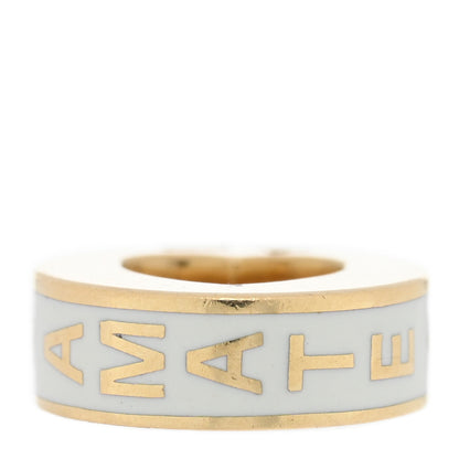Foundrae 18K Yellow Gold Ceramic Amate Love Tenet Heart Beat White 1 of 3