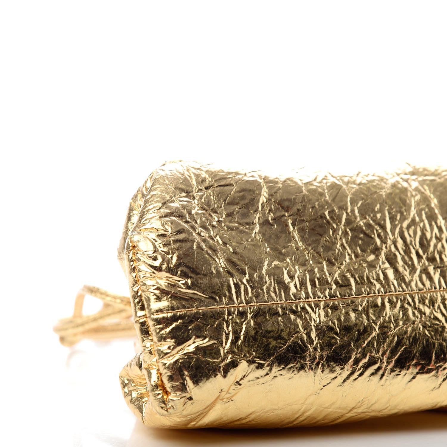 Bottega Veneta Metallic Crinkled Lambskin The Mini Pouch Oro 7 of 9