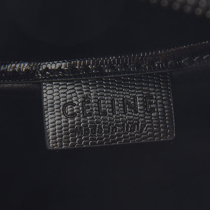 Celine Smooth Calfskin Lizard Embossed Nano Luggage White Black 6 of 8