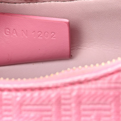 Givenchy Coated Canvas Logo 4G Embossed Small Moon Cut Out Shoulder Bag Pink 7 of 10