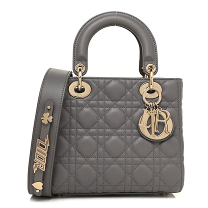 Christian Dior Lambskin Cannage Small My ABCDior Lady Dior Grey 1 of 12