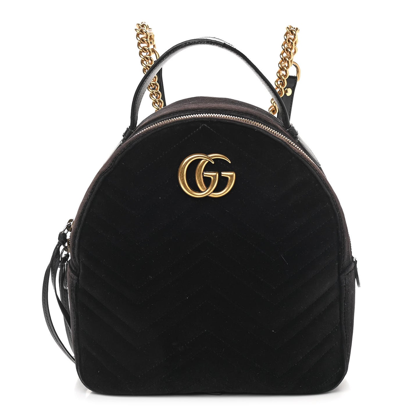 Velvet Matelasse GG Marmont Dome Backpack Black