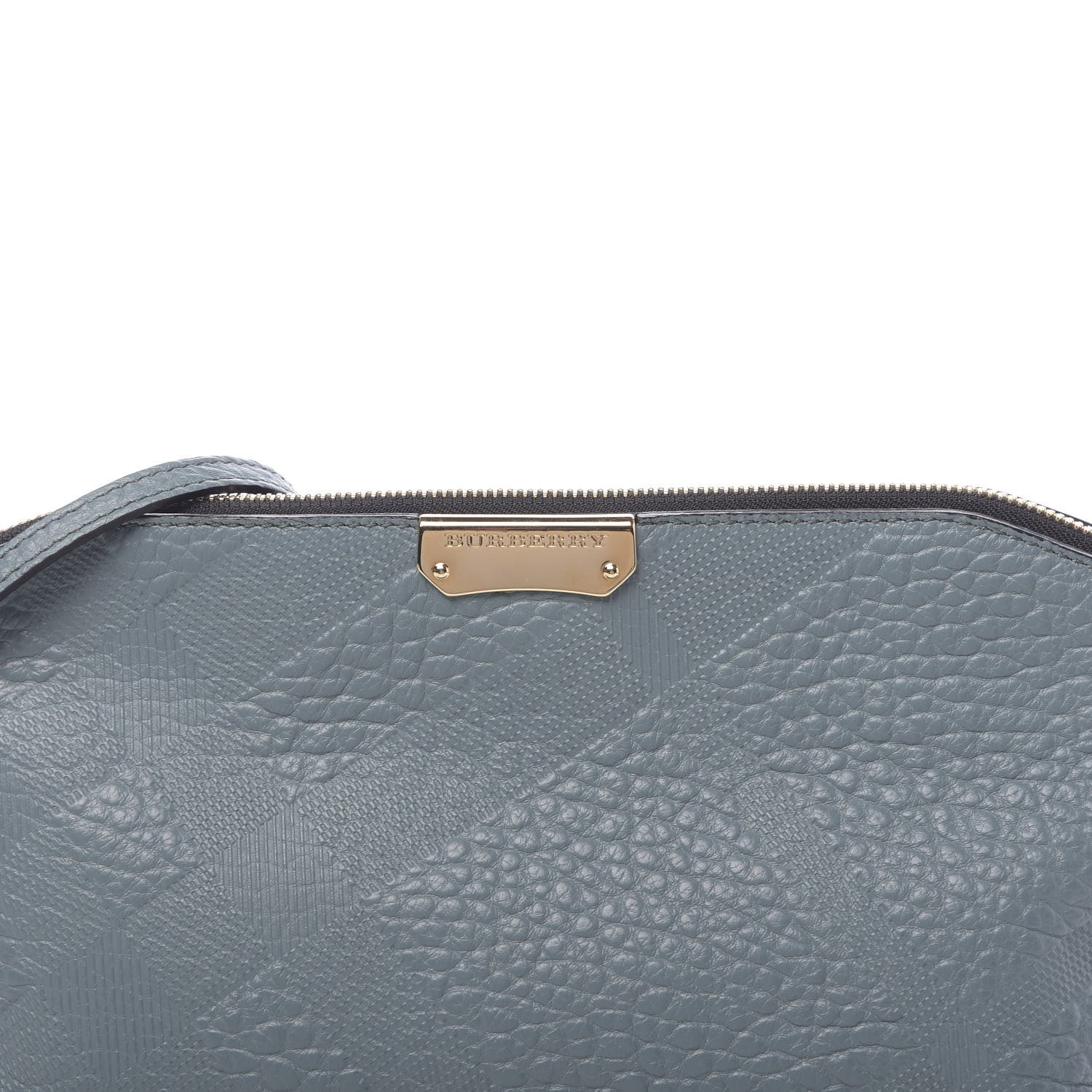 Burberry Signature Grain Calfskin Check Embossed Small Chichester Crossbody Clutch Bag Celadon Blue 8 of 10