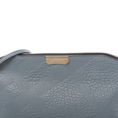 Burberry Signature Grain Calfskin Check Embossed Small Chichester Crossbody Clutch Bag Celadon Blue 8 of 10