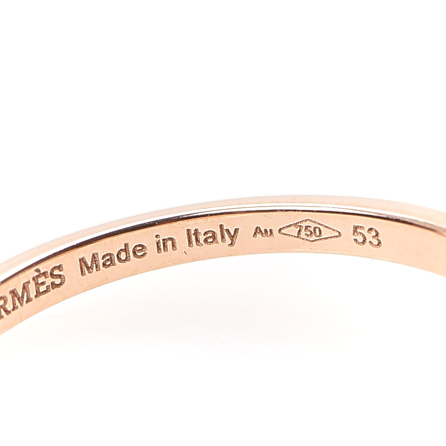Hermes 18K Rose Gold Diamond TPM Galop Ring 53 6.5 5 of 6