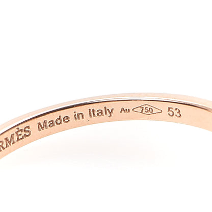Hermes 18K Rose Gold Diamond TPM Galop Ring 53 6.5 5 of 6