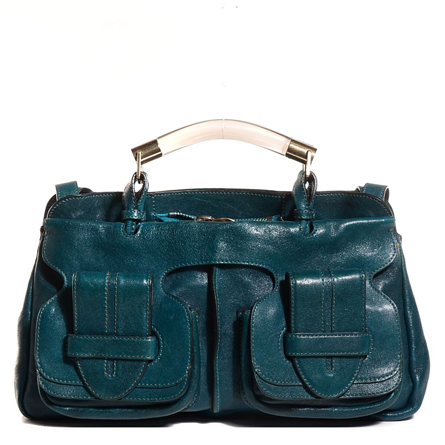 Sheepskin Saskia Satchel Aqua Fresh