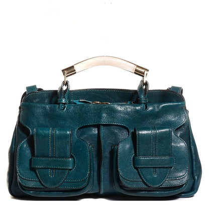 Chloe Sheepskin Saskia Satchel Aqua Fresh 1 of 10