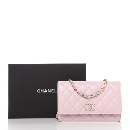 Chanel Caviar Quilted Coco Candy Wallet On Chain WOC Light Pink 12 of 12