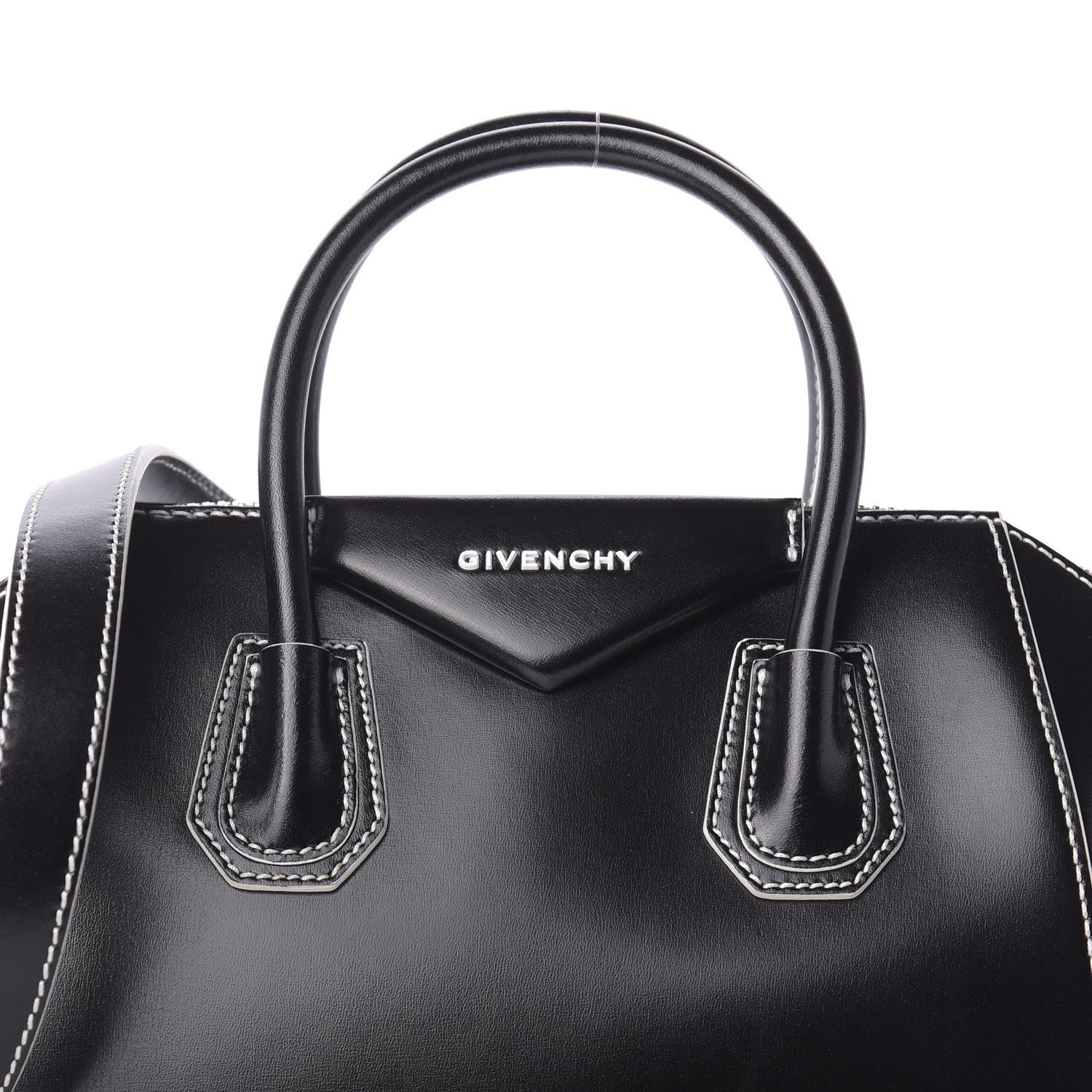 Givenchy Calfskin Contrast Topstitch Small Antigona Black White 14 of 14