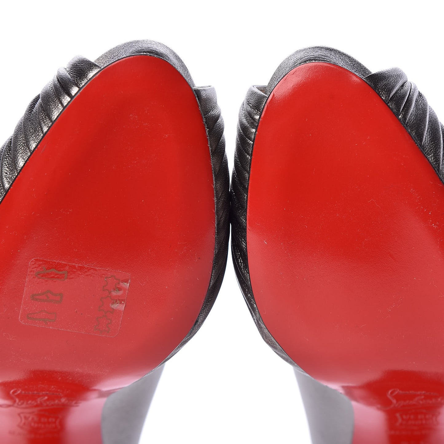 Laminato Nappa Miss Gres 90 Platform Peep Toe Slingback Pumps 37.5 Anthracite