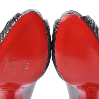 Christian Louboutin Laminato Nappa Miss Gres 90 Platform Peep Toe Slingback Pumps 37.5 Anthracite 7 of 9