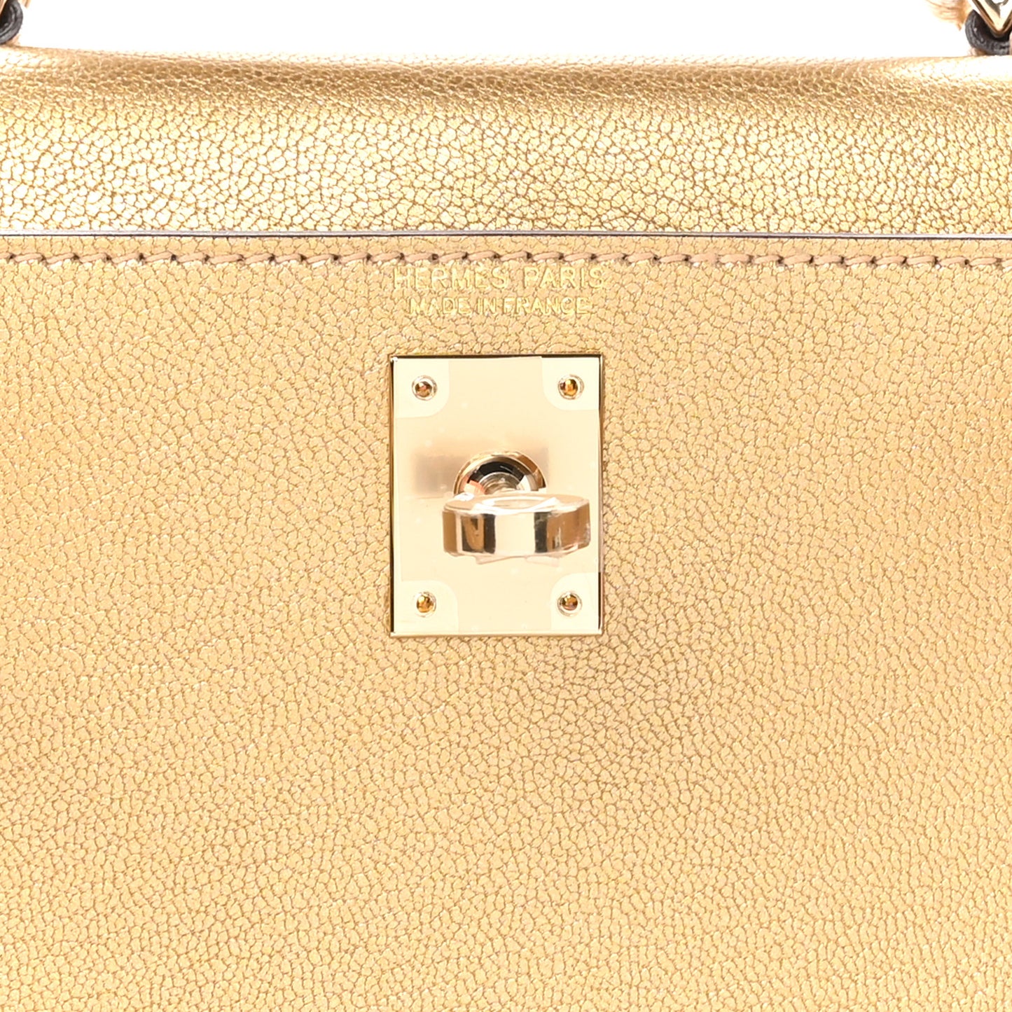 Metallic Chevre Chamkilight Mini Kelly Sellier 20 Dore