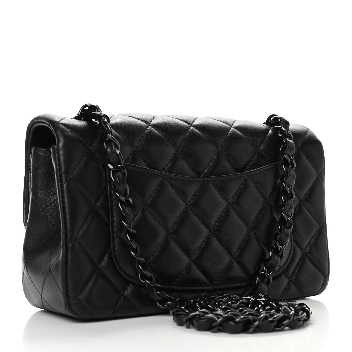 Lambskin Quilted Mini Rectangular Flap So Black