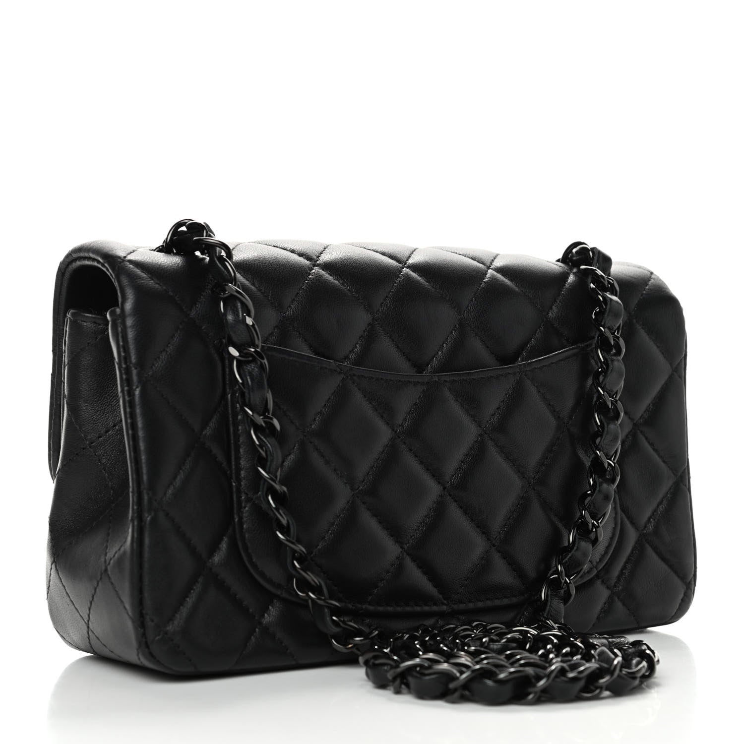 Chanel Lambskin Quilted Mini Rectangular Flap So Black 2 of 4