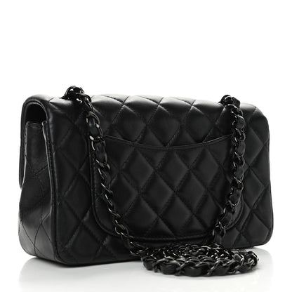 Chanel Lambskin Quilted Mini Rectangular Flap So Black 2 of 4
