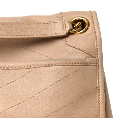 Saint Laurent Lambskin Matelasse Monogram Medium Niki Chain Satchel Dark Beige 11 of 12