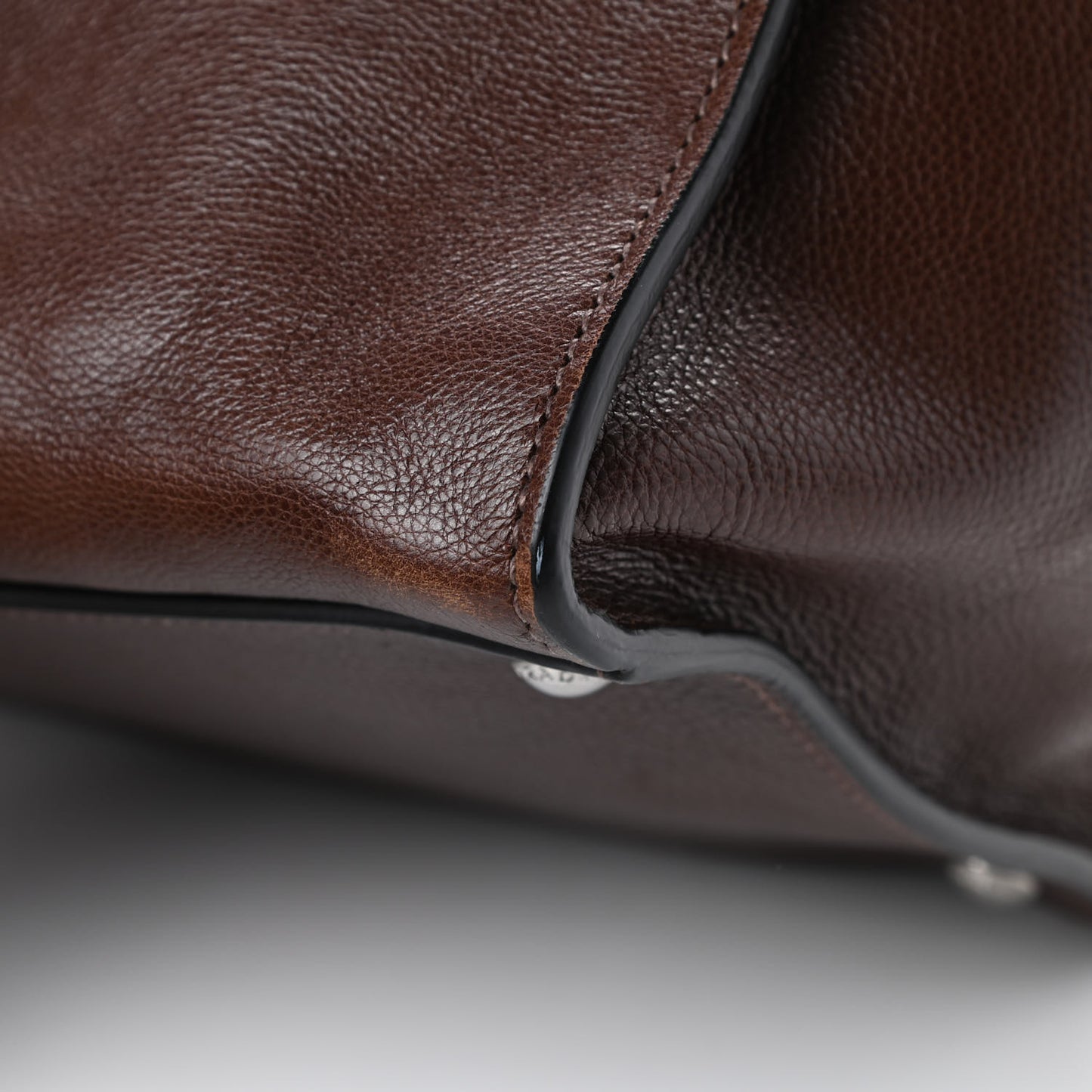 Glace Calf Twin Pocket Tote Bruciato
