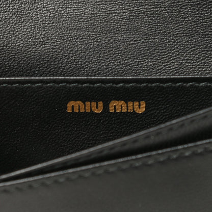Miu Miu Nappa Impunture Flap Card Holder Key Ring Black 6 of 16